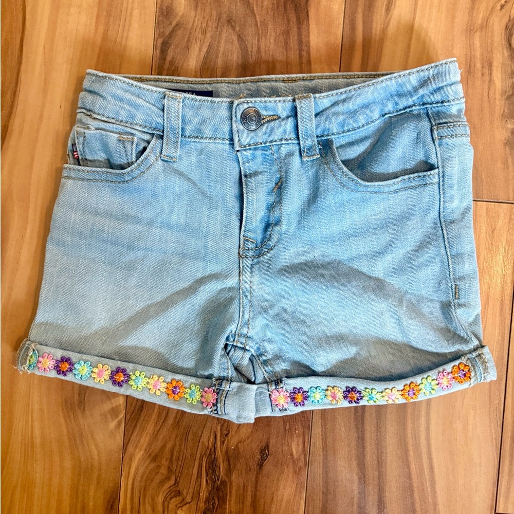 💝 3/$10. Vigoss Blue Denim Shorts with Embroidered Hem
